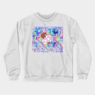 Sloth Hugging an Easter Egg Rainbow Holographic Crewneck Sweatshirt